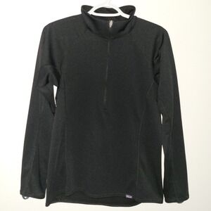 Patagonia Midweight Capilene Baselayer 1/2 Zip Pullover Men's Size Medium Black